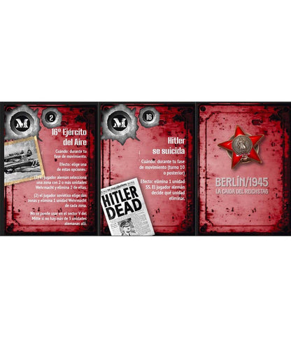 Cartas evento histórico Berlín 1945 Hitler se suicida y 16º Ejército del Aire wargame
