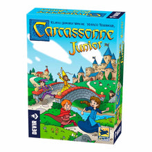 Carcassonne Junior juego de mesa infantil caja frontal ilustración niños paisaje