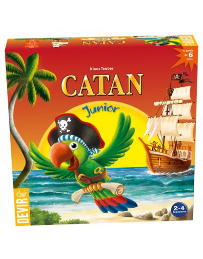 Caja de Catan Junior juego de mesa para niños a partir de 6 años con diseño pirata