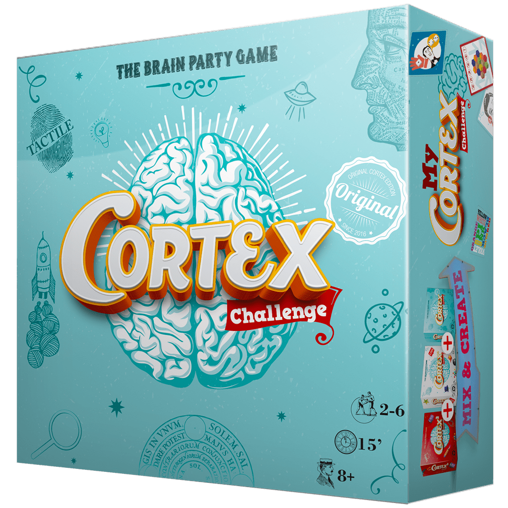 Caja del juego de mesa Cortex Challenge para 2-6 jugadores desde 8 años