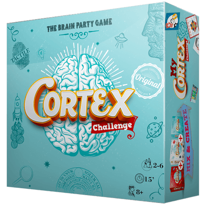 Caja del juego de mesa Cortex Challenge para 2-6 jugadores desde 8 años