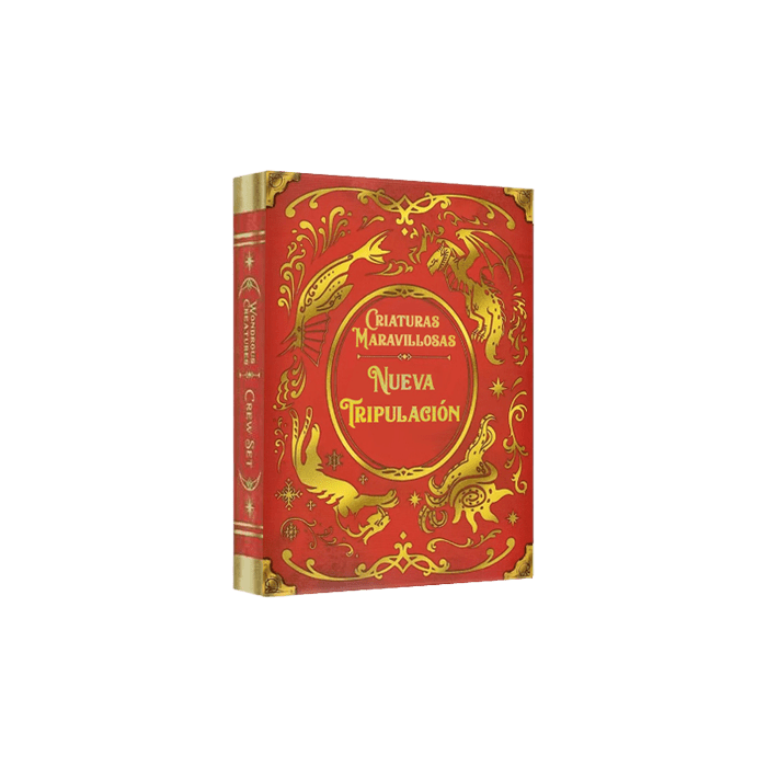 Caja de la expansión Nueva Tripulación para Criaturas Maravillosas con portada roja y adornos dorados