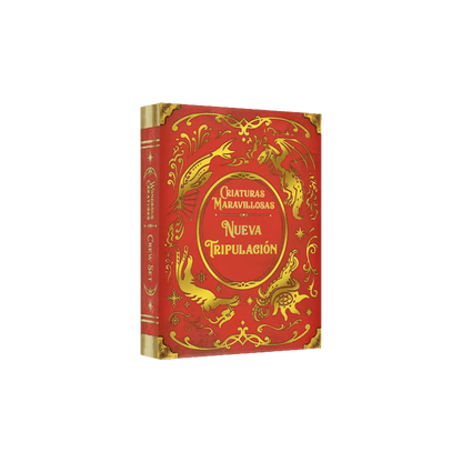 Caja de la expansión Nueva Tripulación para Criaturas Maravillosas con portada roja y adornos dorados