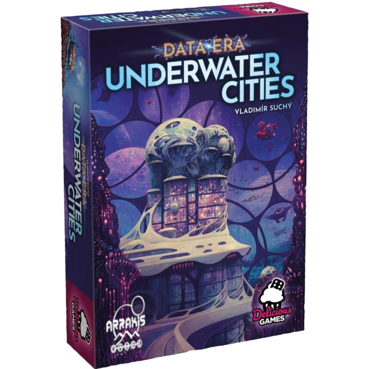 Caja expansión Underwater Cities Data Era con discos de datos y centros de datos, juego de mesa Arrakis