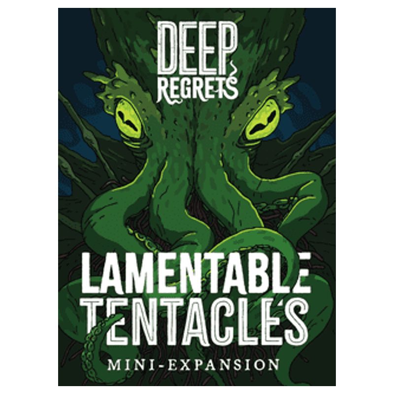 Caja mini-expansión Tentáculos Lamentables para Deep Regrets con criatura marina verde