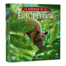 Caja juego cooperativo La Búsqueda de la Especie Perdida con ilustración animal en selva