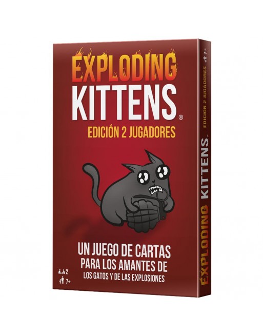 Caja juego de cartas Exploding Kittens edición 2 jugadores para niños desde 7 años