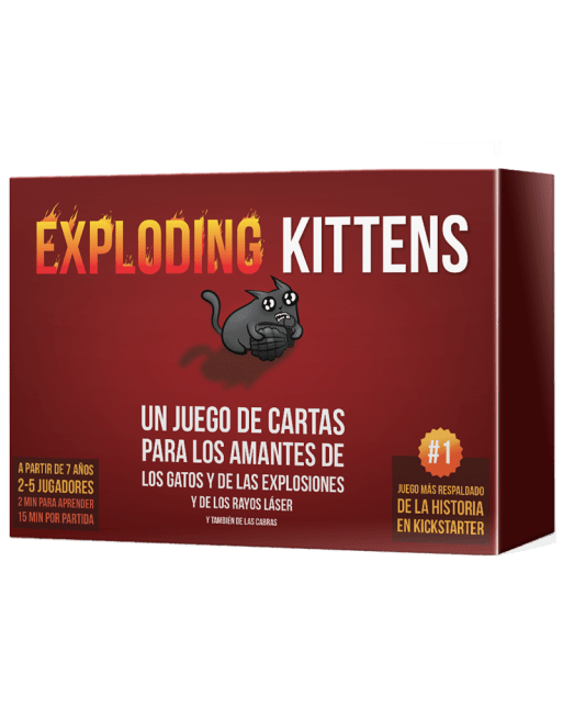 Caja del juego de cartas Exploding Kittens para 2-5 jugadores desde 7 años
