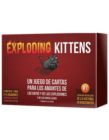 Caja del juego de cartas Exploding Kittens para 2-5 jugadores desde 7 años