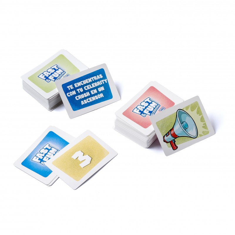 Cartas rectangulares con preguntas divertidas para juego de equipo