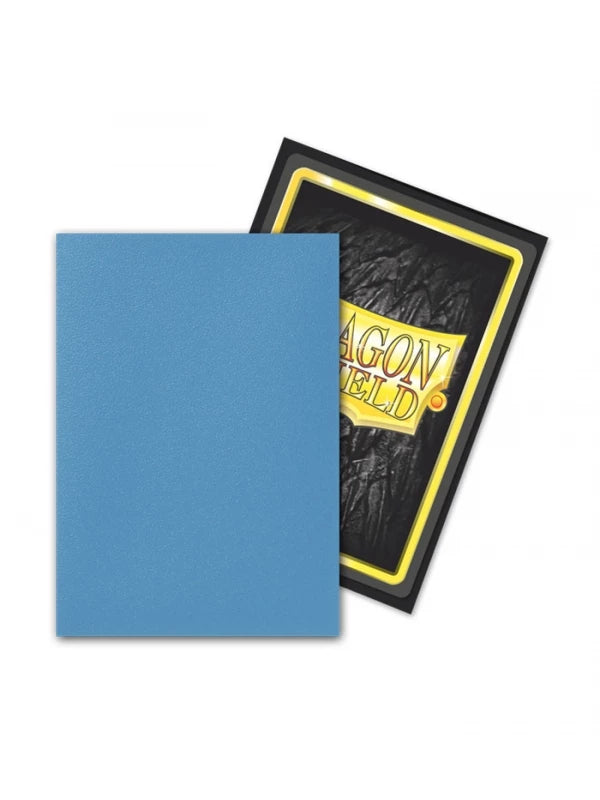 Funda individual Dragon Shield mate azul con borde amarillo y logo