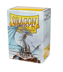 Caja de 100 fundas Dragon Shield Matte color plata para cartas estándar