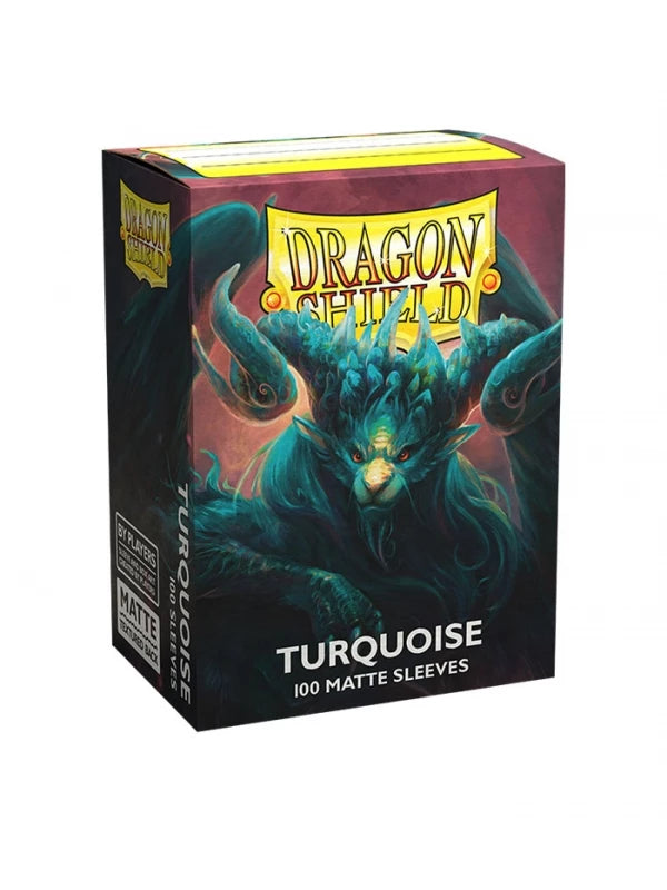 Pack de 100 fundas Dragon Shield Standard Matte Turquesa con acabado mate texturizado