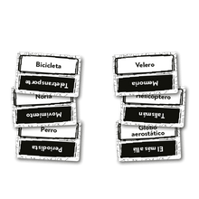 Tarjetas de juego cooperativo Garabatos Fatídicos con líneas punteadas para dibujar