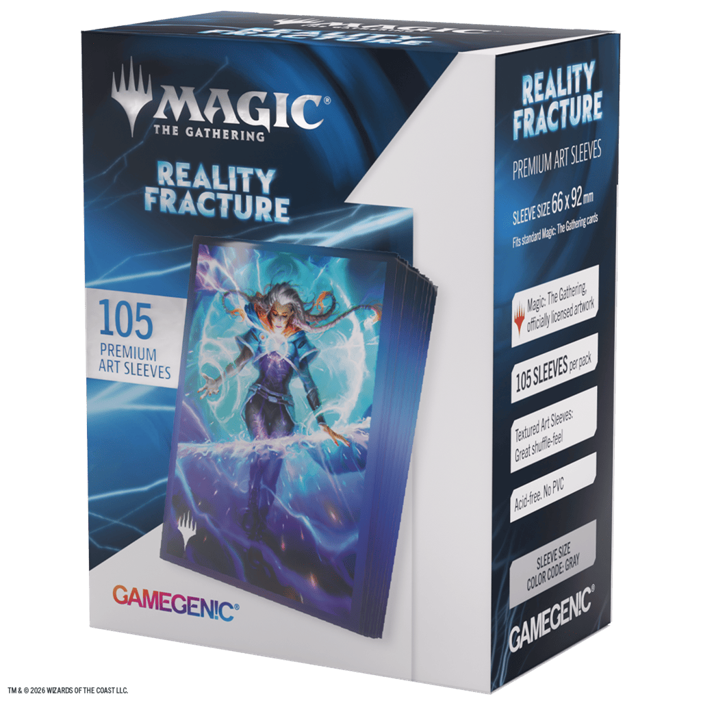 Caja Gamegenic fundas MTG Reality Fracture Chandra maga rodeada de energía eléctrica