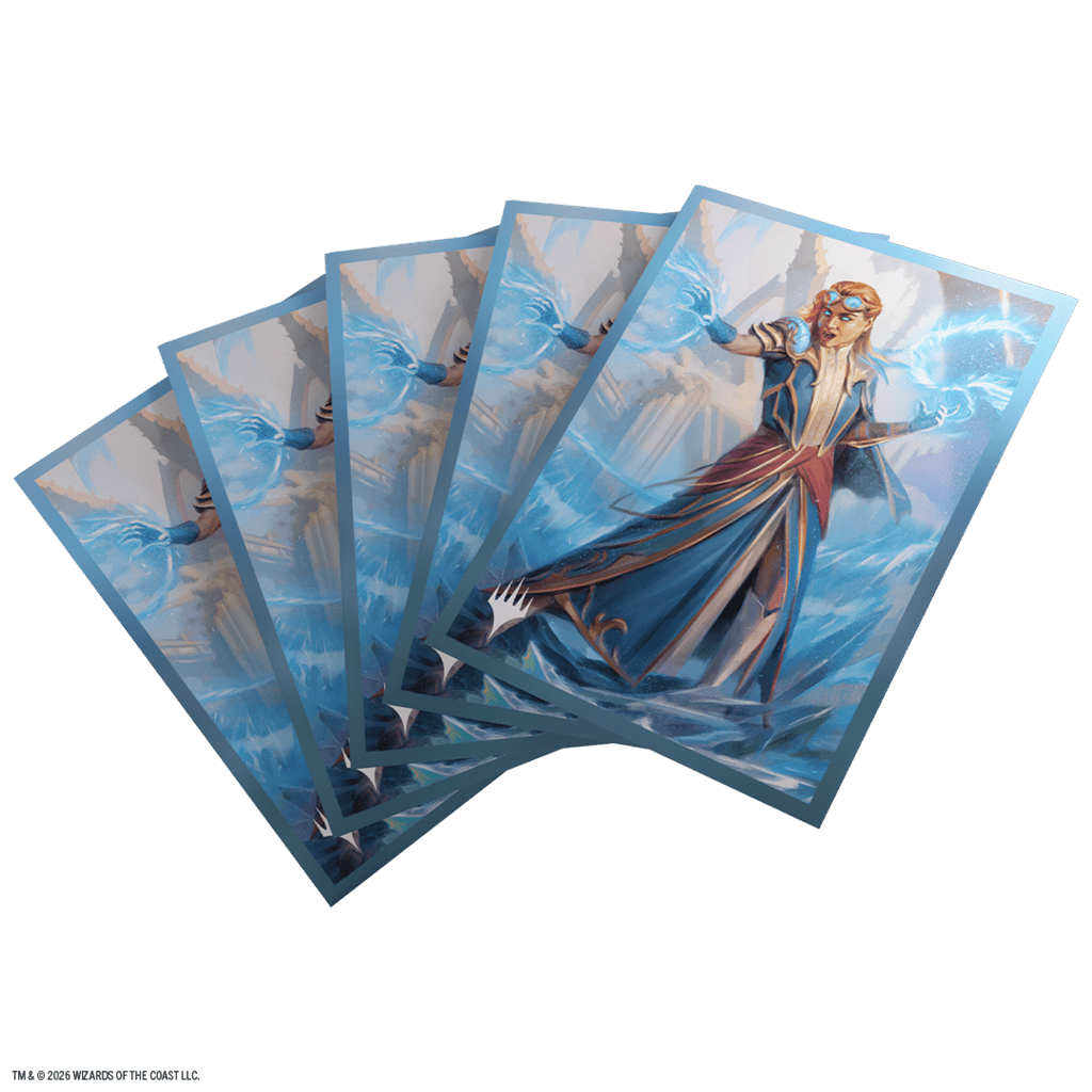 Pack de 5 fundas ilustradas Entrust Spark borde azul para mazo MTG