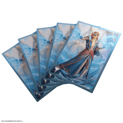 Pack de 5 fundas ilustradas Entrust Spark borde azul para mazo MTG