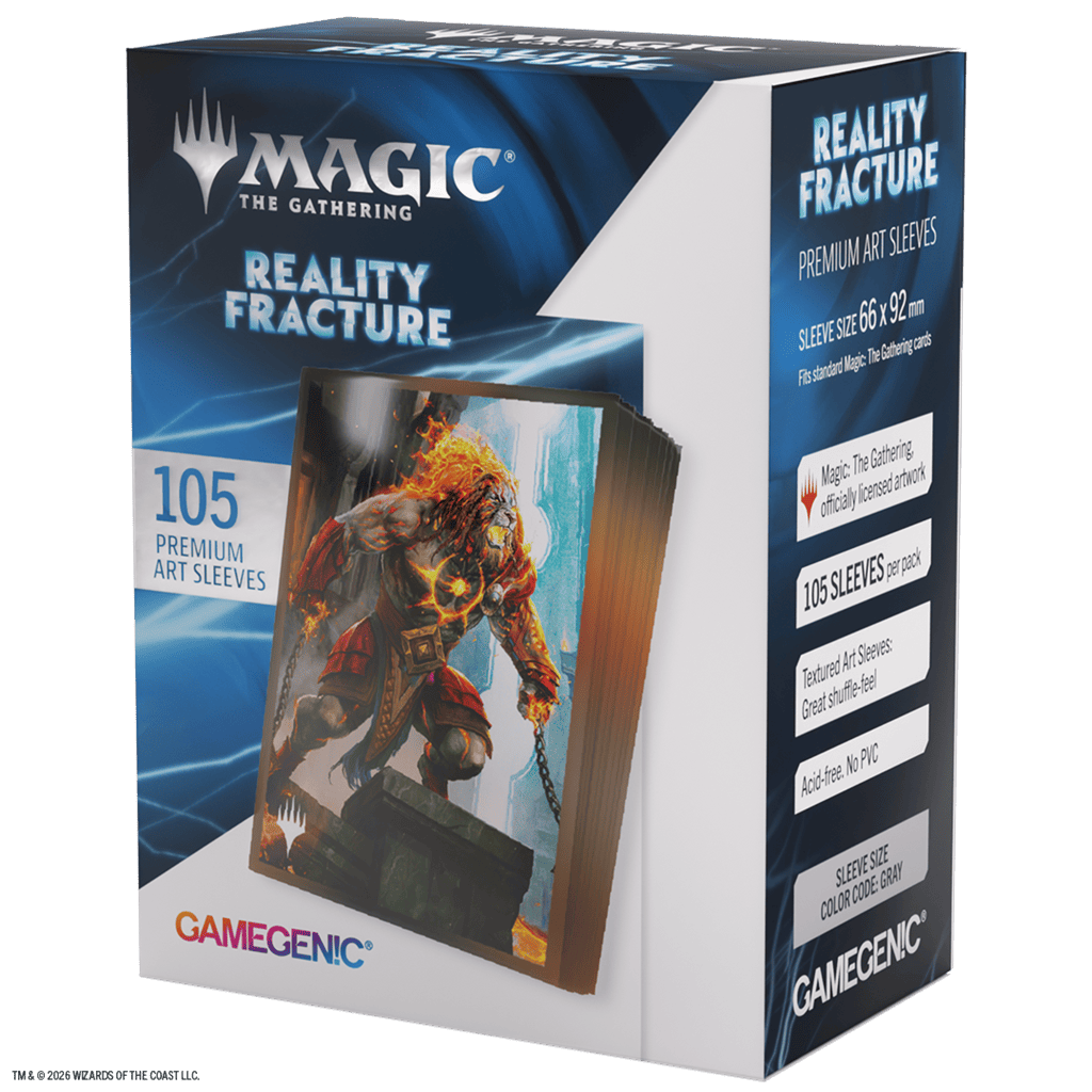 Caja Gamegenic fundas MTG Reality Fracture Garruk con fuego y cadenas, 105 unidades