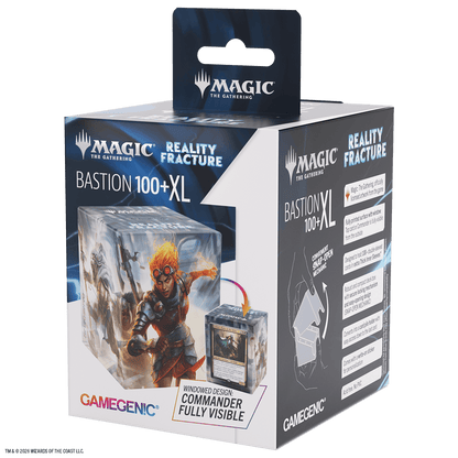 Caja rígida Gamegenic Bastion XL para mazos de Magic: The Gathering, diseño ventana con arte Reality Fracture