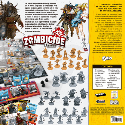 Portera trasera Zombicide Segunda Edición lista de contenido y reglas cooperativas