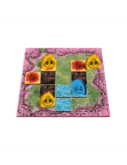 Himizu tablero juego patrón flores cerezo casillas fuego y agua