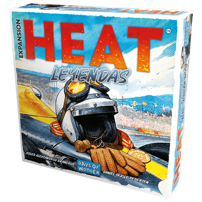 Caja expansión Heat Leyendas juego de mesa con pilotos automatizados y arte retro