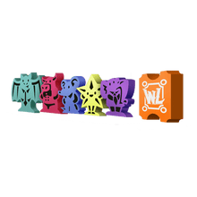 Fichas mascotas madera colores vibrantes contenedor cartas WL