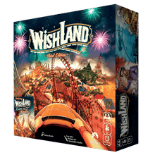 Caja Wishland Third Edition ilustración montaña rusa y fuegos artificiales