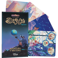 Expansión Dixit Aventura y Misterio mostrando cartas ilustradas Disney Pixar