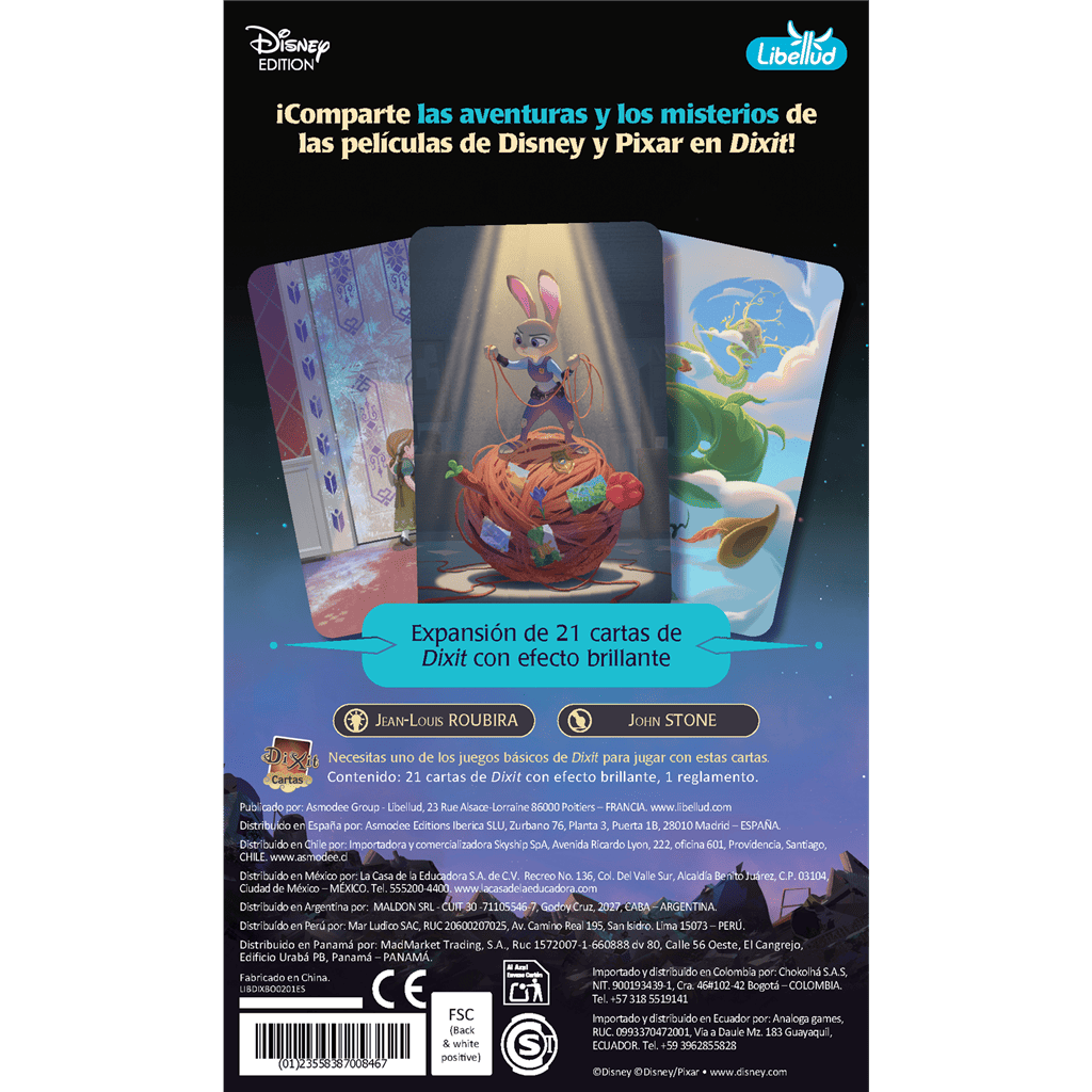 Panel trasero caja Dixit Signature Aventura y Misterio explicando juego