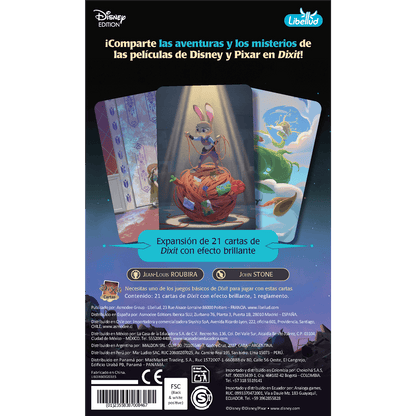 Panel trasero caja Dixit Signature Aventura y Misterio explicando juego