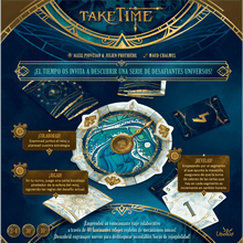 Juego de mesa cooperativo Take Time con tablero reloj y cartas astronómicas para 2-4 jugadores