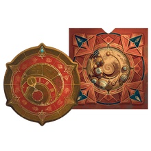 Tableros circulares steampunk de la expansión Espejismo con diseño astrológico y engranajes