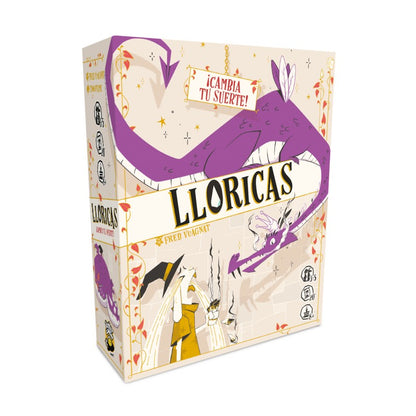 Portada frontal del juego de cartas Lloricas con arte de dragón