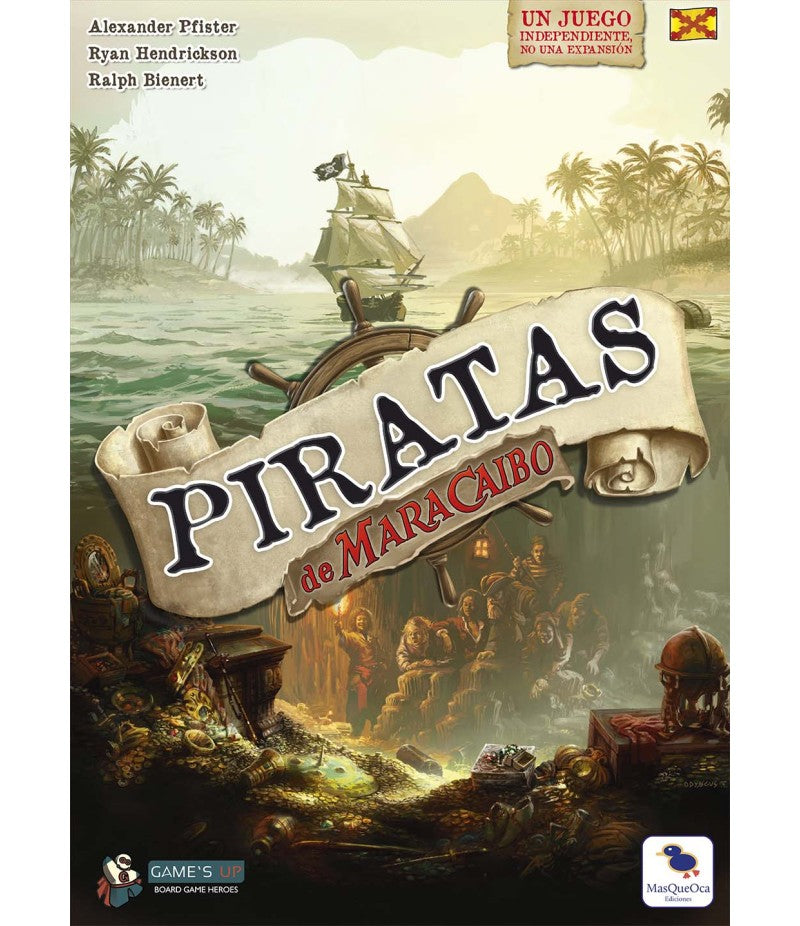 Portada del juego de estrategia Piratas de Maracaibo con barco pirata