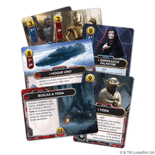 Cartas juego de mesa Star Wars Deckbuilding Game Misión Unidad Nave con ilustraciones Yoda Palpatine