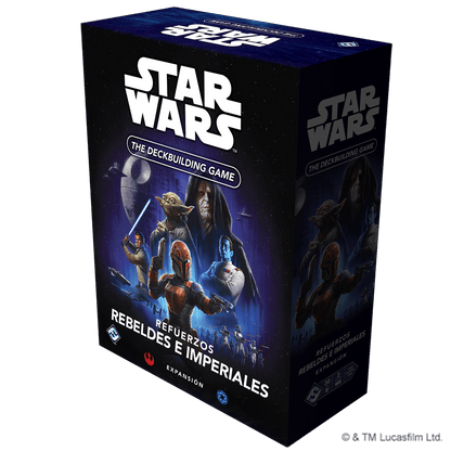 Caja expansión Star Wars The Deckbuilding Game Refuerzos Rebeldes e Imperiales con personajes Yoda y Vader