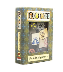 Caja expansión Root Pack del Vagabundo con ventana transparente y logotipo estilizado
