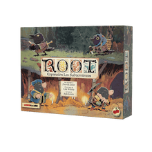 Caja de Root Expansión Los Subterráneos con arte de pájaros y ratas