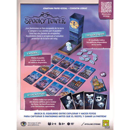 Mecánica de juego Spooky Tower exploración y fotos para daltónicos