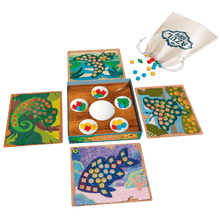 Componentes completos del juego Azul Kids: tableros, piezas y cuencos