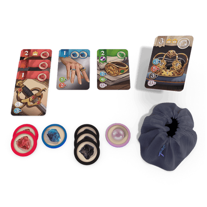Splendor Duel juego de mesa para 2 jugadores con cartas, fichas de gemas y bolsa de tela