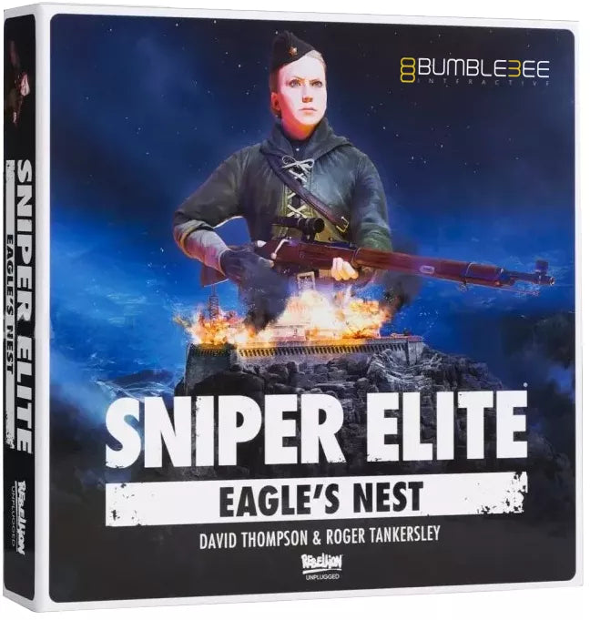 Expansión Sniper Elite: Eagle's Nest para juego de mesa con dos mapas y cuatro miniaturas de francotiradores