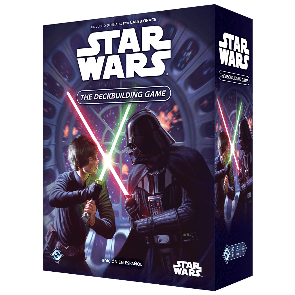 Caja Star Wars juego de cartas edición española con Luke Skywalker y Darth Vader