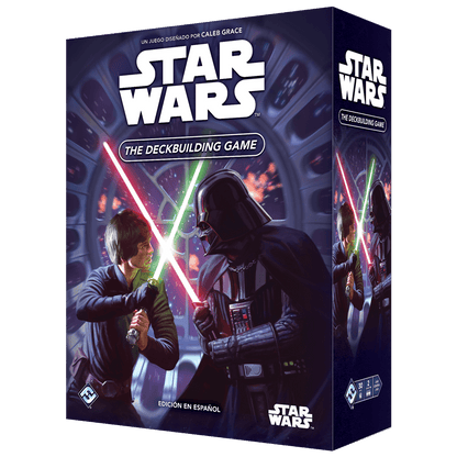 Caja Star Wars juego de cartas edición española con Luke Skywalker y Darth Vader