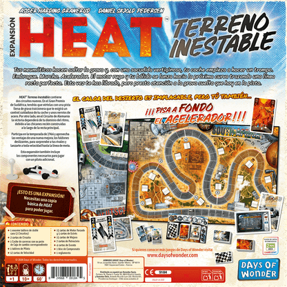 Dorso caja expansión Heat Terreno Inestable lista contenido tablero doble cara y cartas
