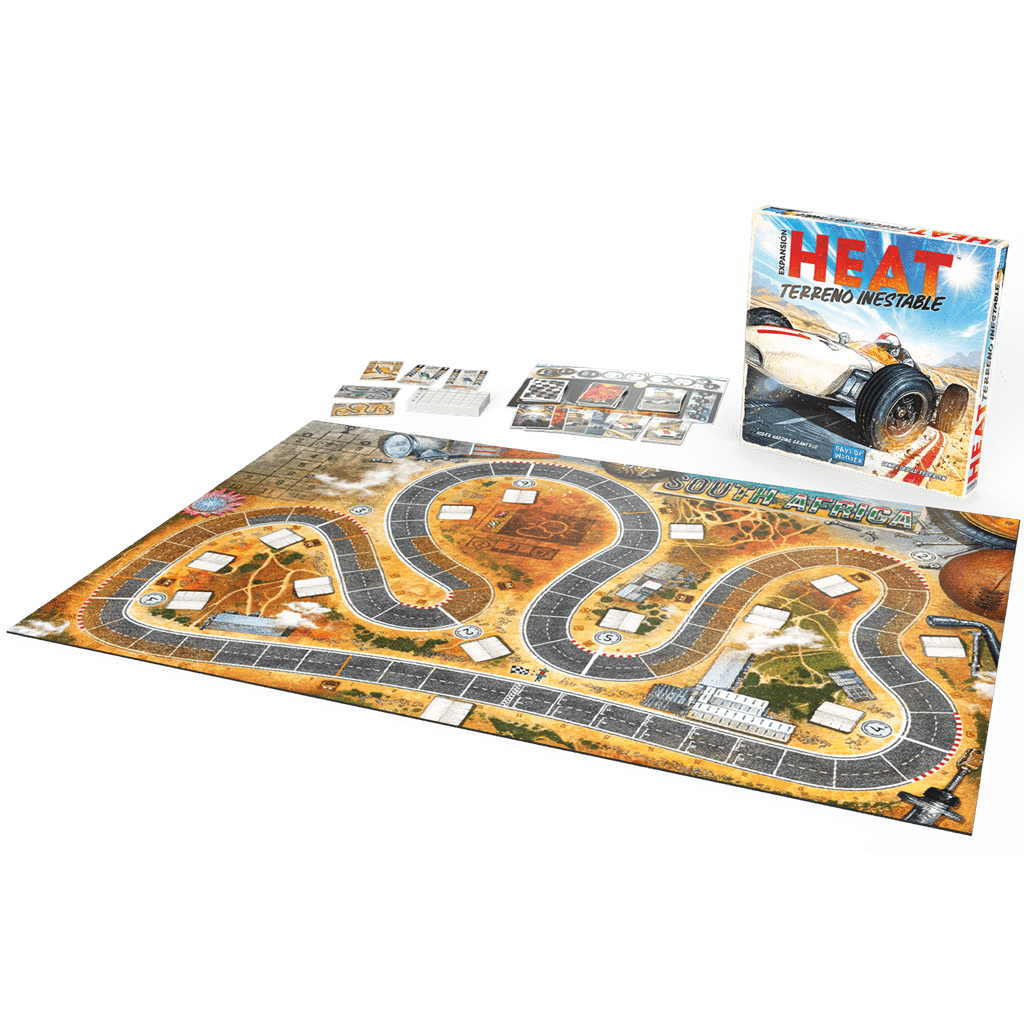 Juego de mesa Heat Terreno Inestable con tablero circuito Sudáfrica y componentes incluidos