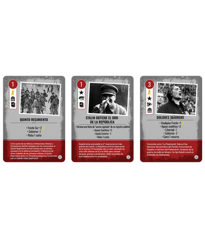 Cartas de juego Revolución y Guerra Civil Española con Stalin y Dolores Ibárruri