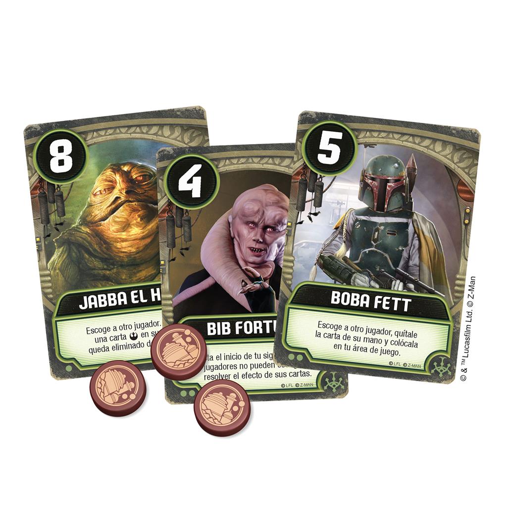 Cartas Star Wars El Palacio de Jabba con Jabba, Bib Fortuna y Boba Fett