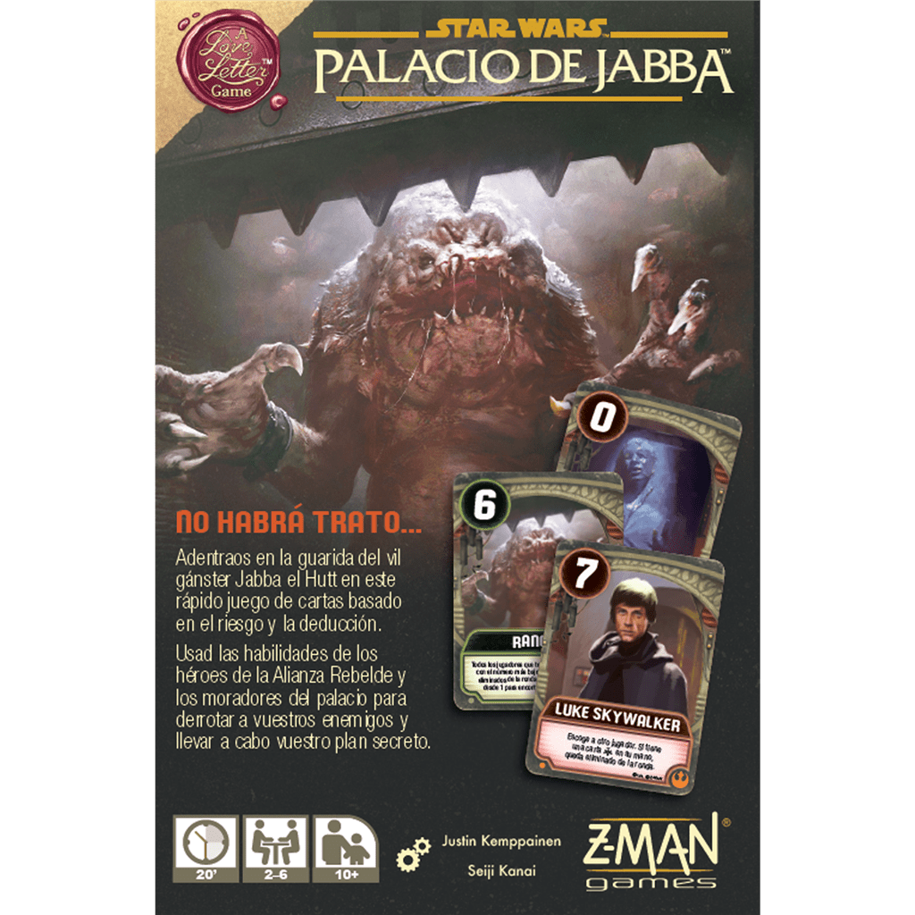 Portada juego Star Wars El Palacio de Jabba con Jabba el Hutt